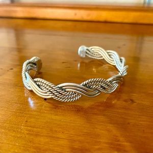 STERLING SILVER  10MM TWISTED CABLE CUFF BRACELET size 7”